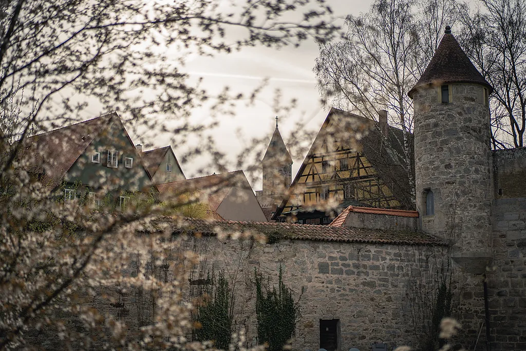 Historische Stadtmauer und Tore in Dinkelsbühl Altstadt